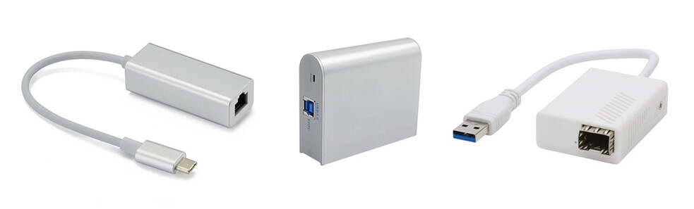 Внешние сетевые адаптеры с различными видами USB порта